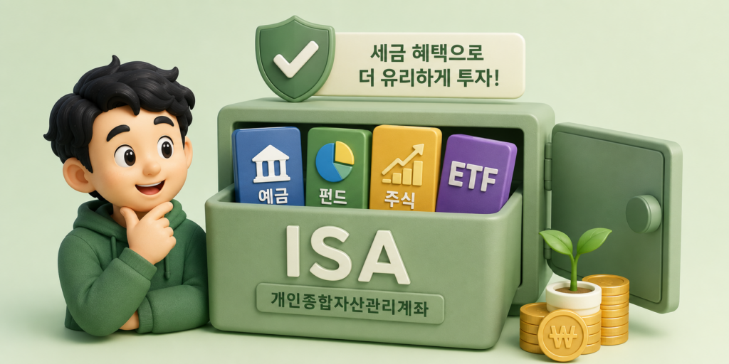 예금·펀드·주식·ETF를 한 계좌에 담아 세금 혜택을 받는 ISA 개인종합자산관리계좌를 보여주는 이미지