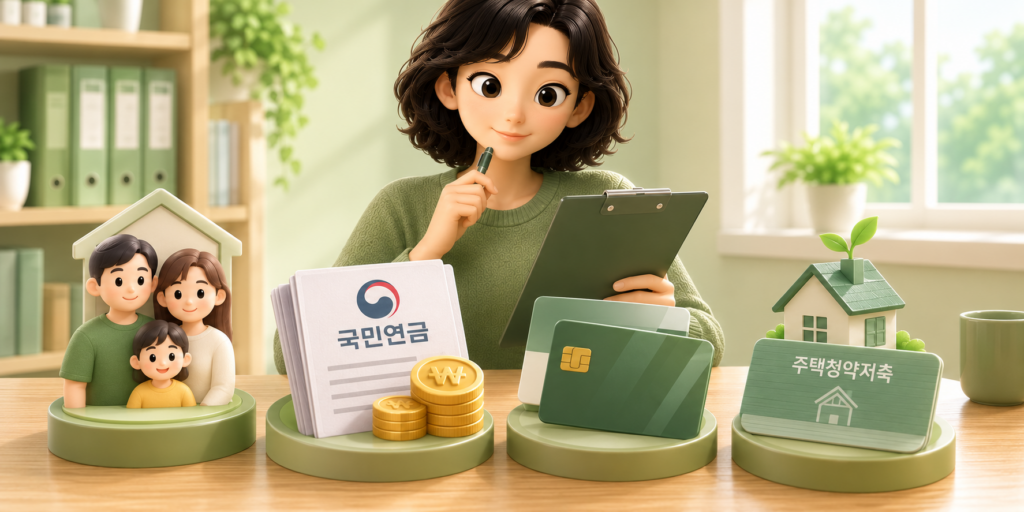 소득공제 항목인 인적공제·국민연금·신용카드·주택청약과 세액공제 항목인 연금저축·의료비·기부금을 구분한 도표