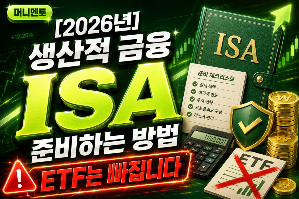생산적 금융 ISA 준비하는 방법