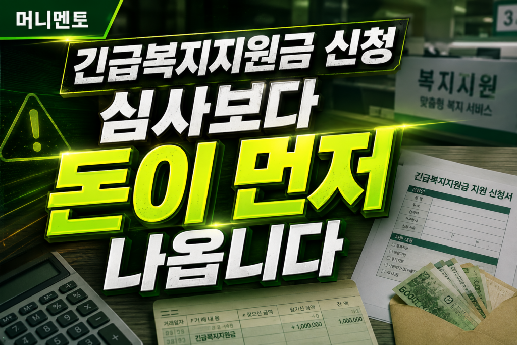 긴급복지지원금 신청, 심사보다 돈이 먼저 나옵니다