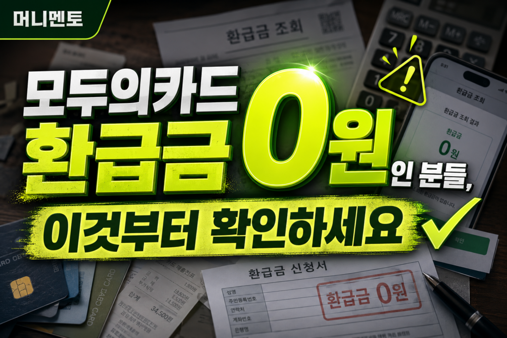 모두의카드 환급금 0원인 분들, 이것부터 확인하세요