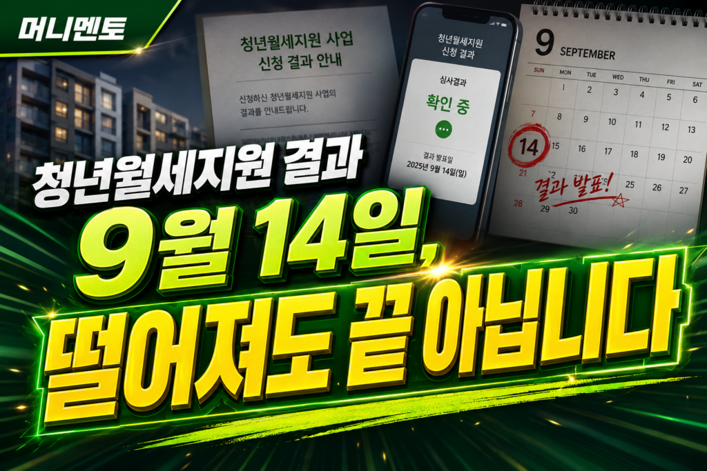 청년월세지원 결과 9월 14일, 떨어져도 끝 아닙니다
