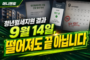 청년월세지원 결과 9월 14일, 떨어져도 끝 아닙니다