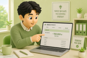 연말정산 미리보기 반영 기간과 남은 조정 기간 비교