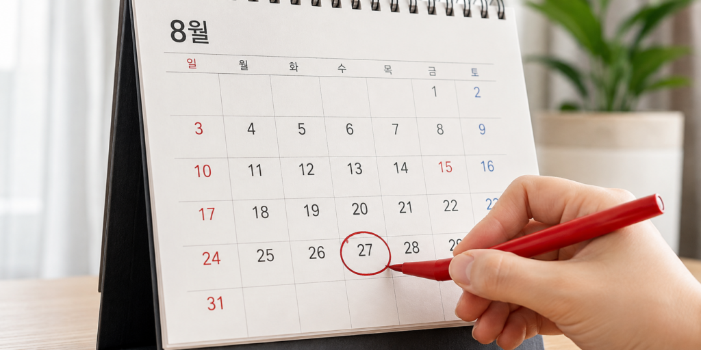 달력에 장려금 지급일 표시하기