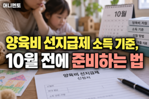 양육비 선지급제 소득 기준, 10월 전에 준비하는 법