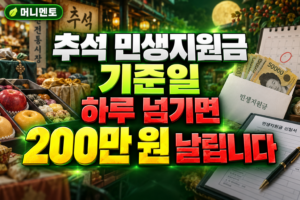 추석 민생지원금 기준일, 하루 넘기면 200만 원 날립니다