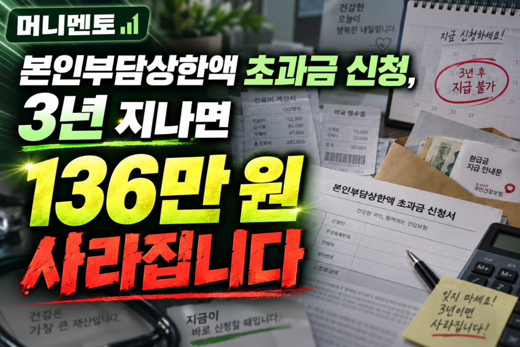 본인부담상한액 초과금 신청, 3년 지나면 136만 원 사라집니다