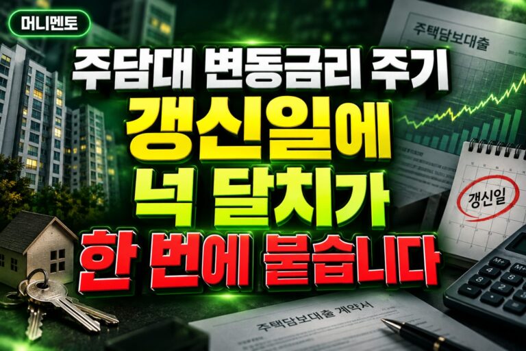 주담대 변동금리 주기, 갱신일에 넉 달치가 한 번에 붙습니다