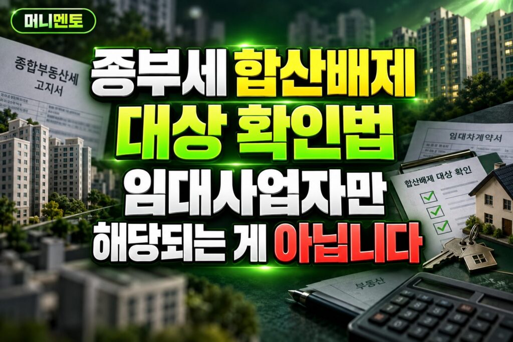종부세 합산배제 대상 확인법, 임대사업자만 해당되는 게 아닙니다